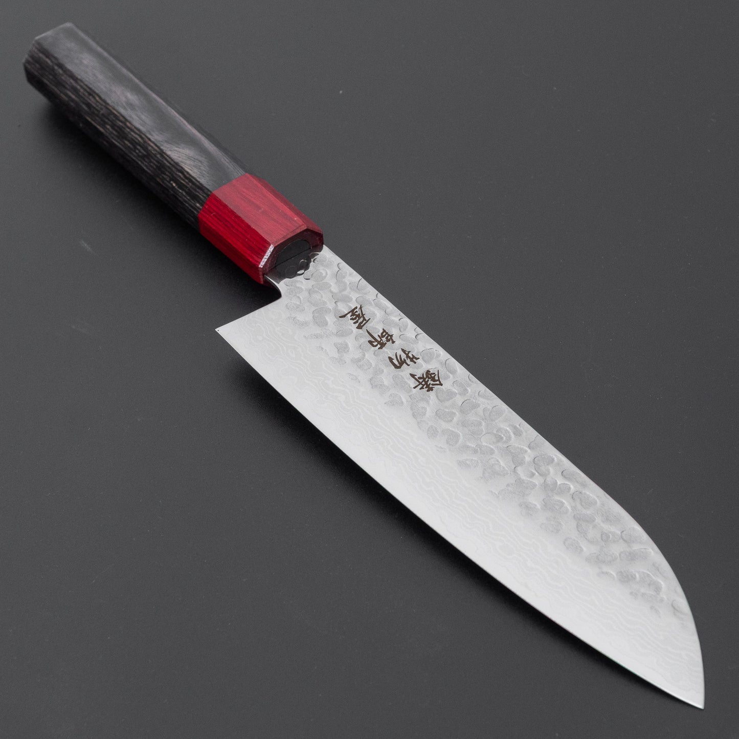Hitohira Imojiya FW VG10 Tsuchime Damascus Santoku Pakka Handle
