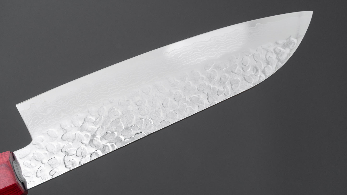 Hitohira Imojiya FW VG10 Tsuchime Damascus Santoku Pakka Handle