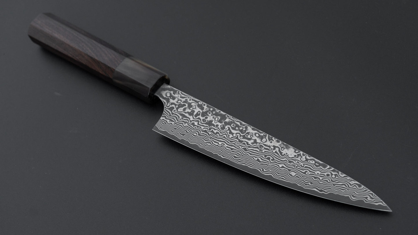 Hitohira Echizen SPG Strix Dark Damascus Petty 135mm Ebony Handle