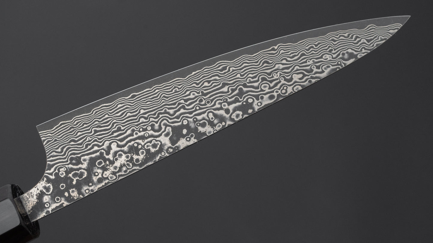 Hitohira Echizen SPG Strix Dark Damascus Petty 135mm Ebony Handle