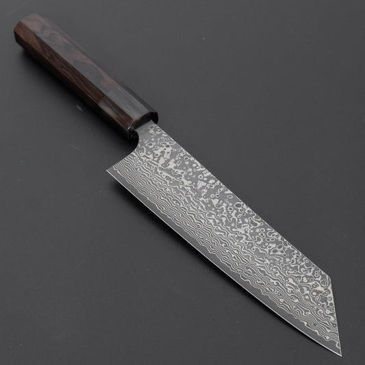 Hitohira Echizen SPG Strix Dark Damascus Bunka 170mm Ebony Handle