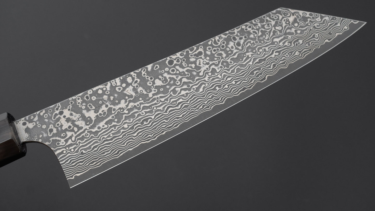 Hitohira Echizen SPG Strix Dark Damascus Bunka 170mm Ebony Handle