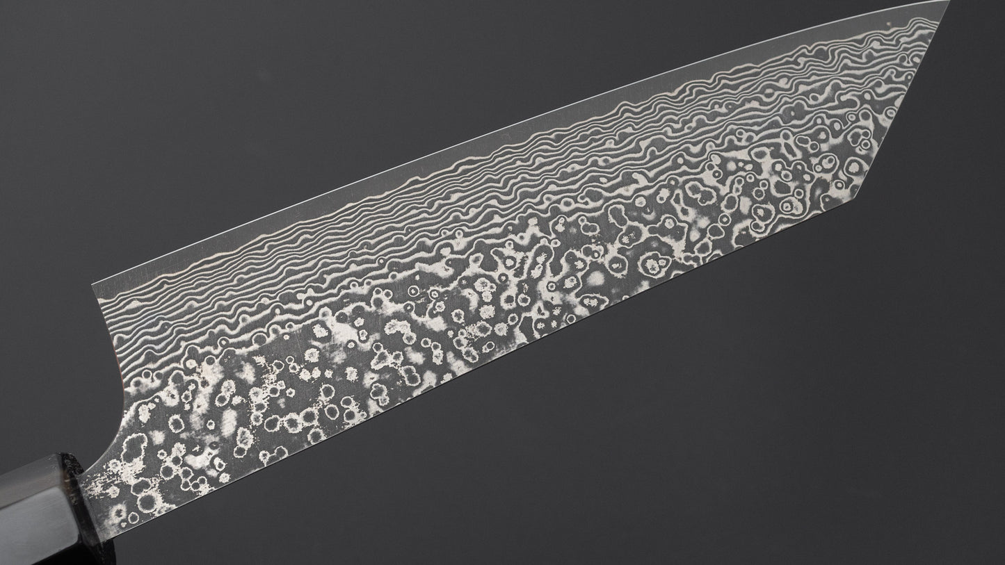 Hitohira Echizen SPG Strix Dark Damascus Bunka 170mm Ebony Handle