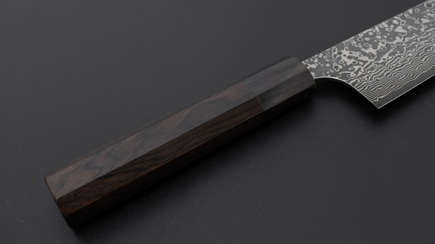 Hitohira Echizen SPG Strix Dark Damascus Bunka 170mm Ebony Handle
