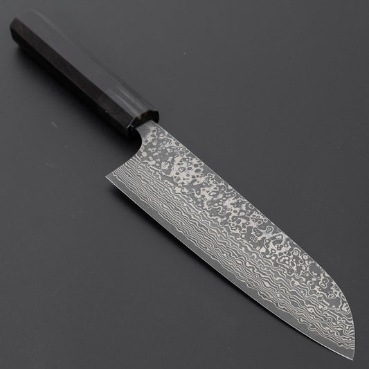 Hitohira Echizen SPG Strix Dark Damascus Santoku 170mm Ebony Handle