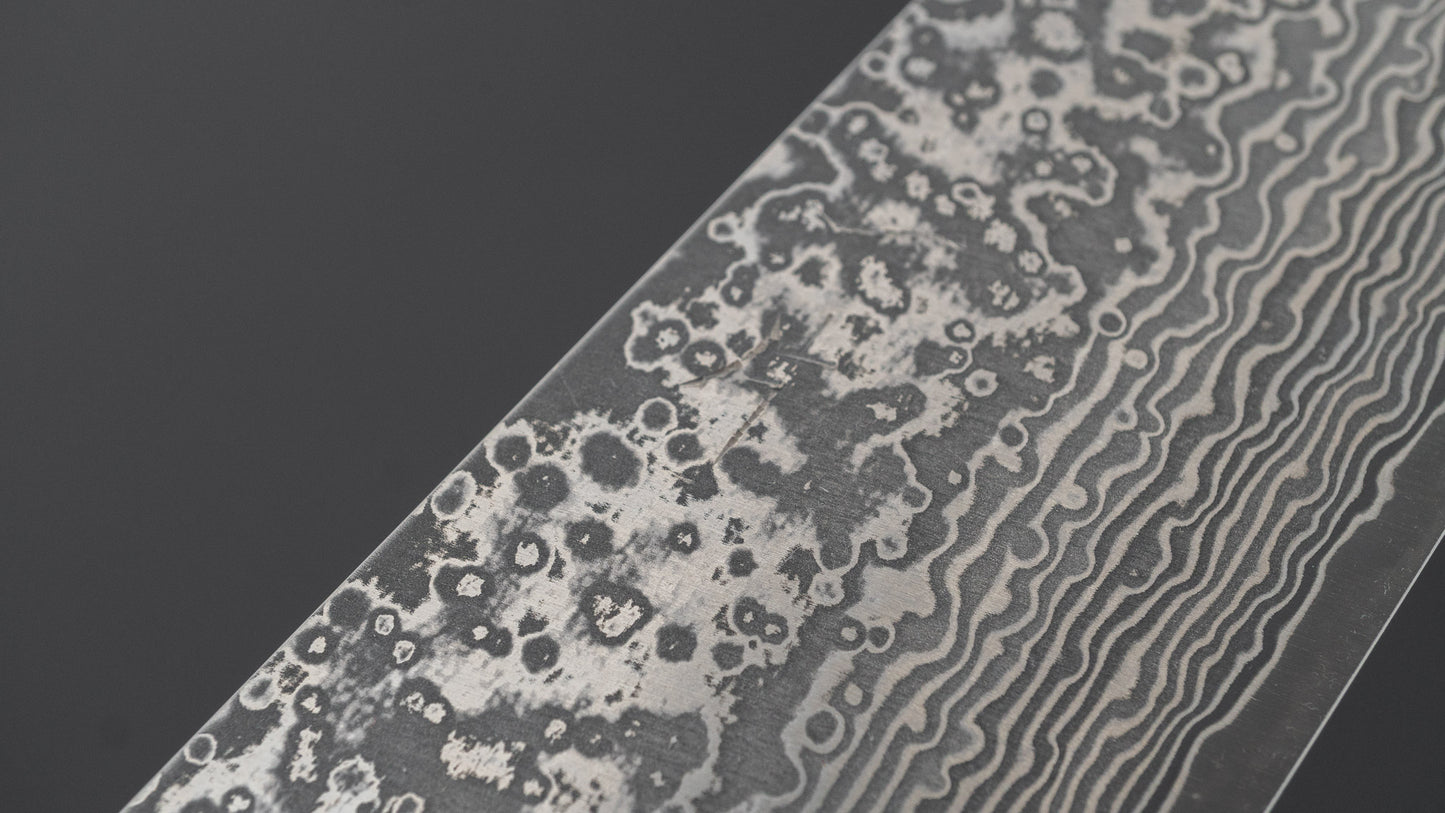 Hitohira Echizen SPG Strix Dark Damascus Santoku 170mm Ebony Handle
