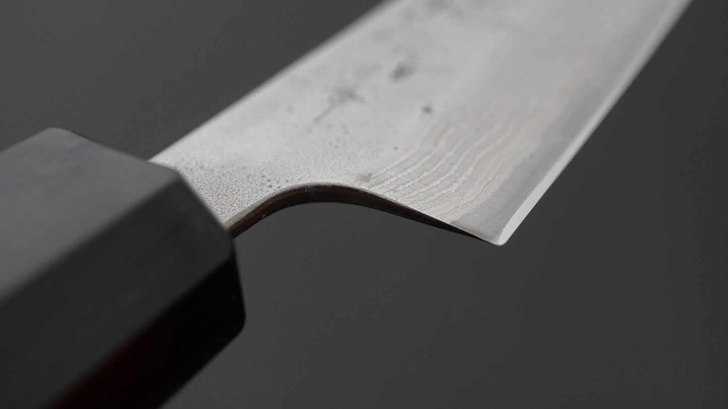 Hitohira Futana Swedish Stainless Nashiji Damascus Petty 135mm Walnut Handle