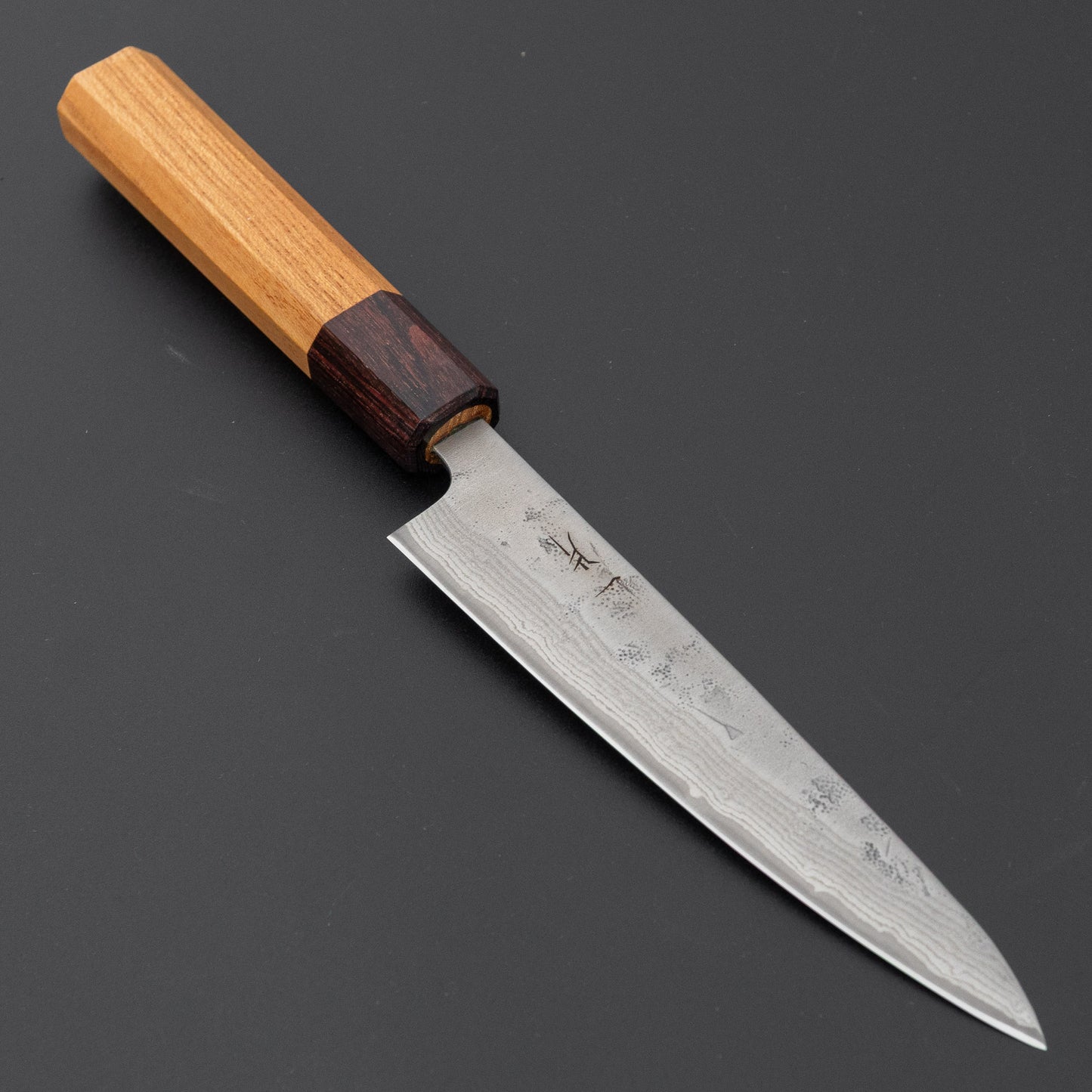 Hitohira Futana Swedish Stainless Nashiji Damascus Petty 135mm Keyaki Zelkova Handle
