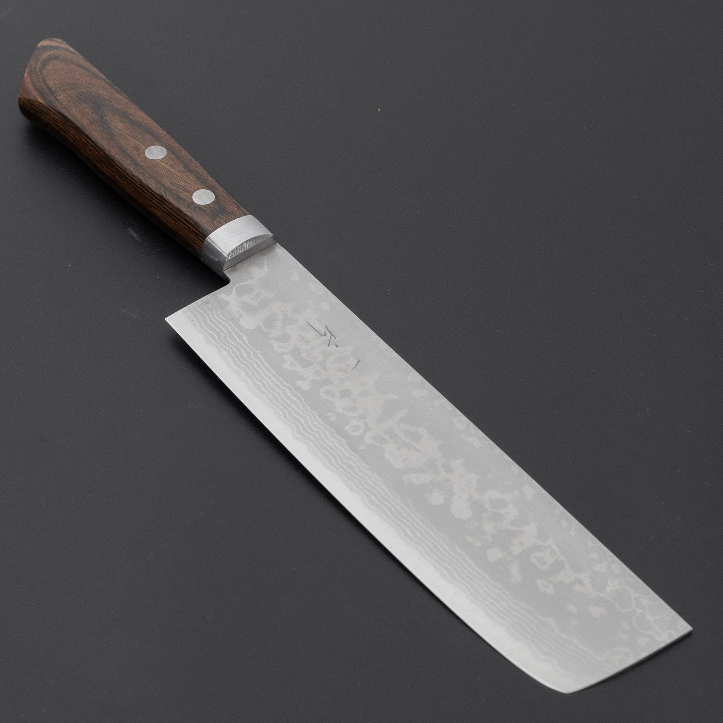 Hitohira NM V10 Damascus Nakiri 165mm Brown Pakka Handle