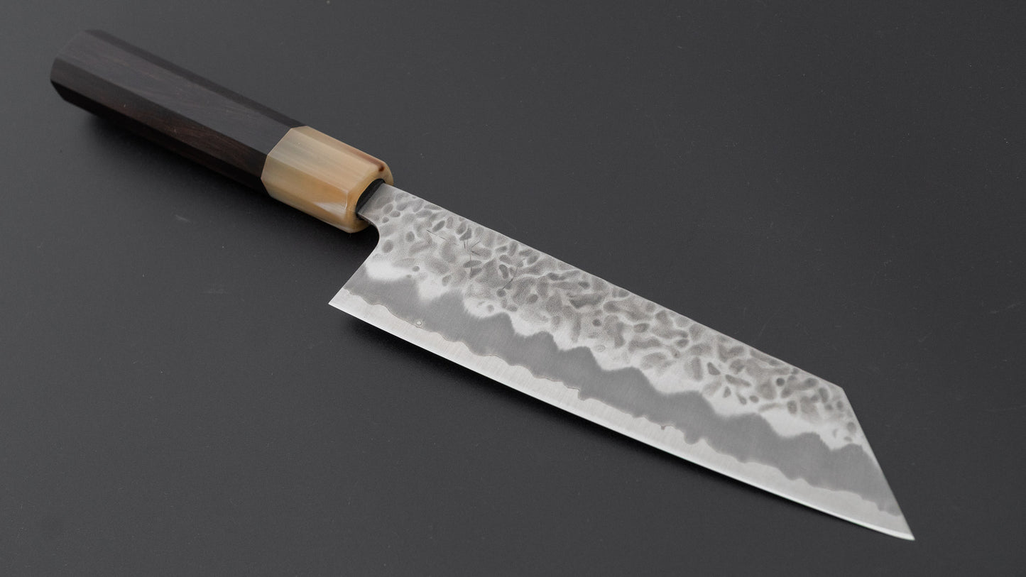 Hitohira Futana White #1 Migaki Tsuchime Bunka 170mm Ebony Handle