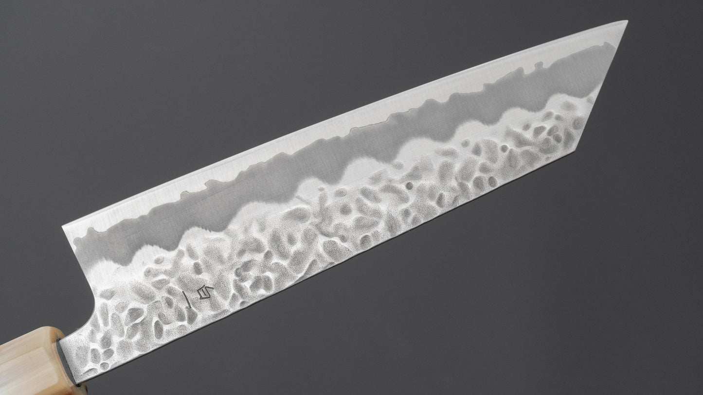 Hitohira Futana White #1 Migaki Tsuchime Bunka 170mm Ebony Handle