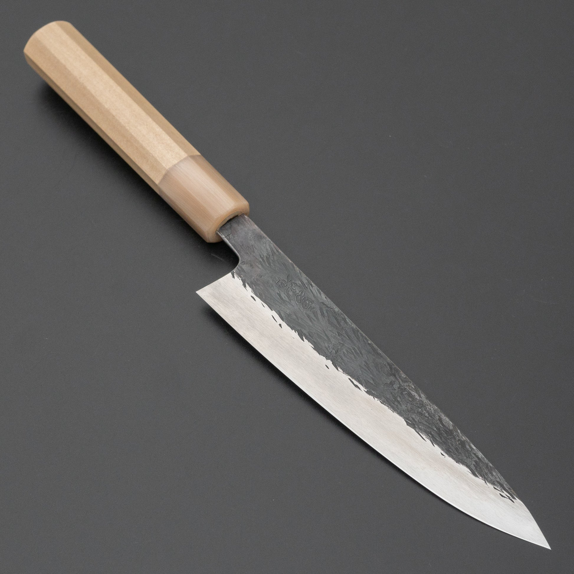 Isamitsu White #1 Stainless Clad Kurouchi Petty 150mm Ho Wood Handle - HITOHIRA