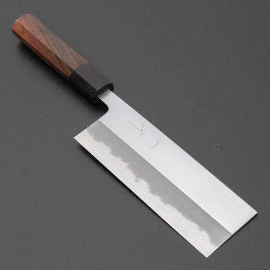 Hitohira Tanaka Kyuzo Blue #1 Migaki Nakiri Taihei Makassar Ebony Handle (Kaku)