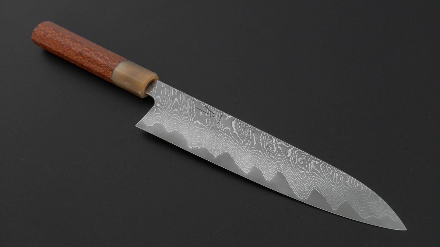 ひとひら 二唐鍛造 直 SGS 積層 牛刀 240mm レースウッド柄