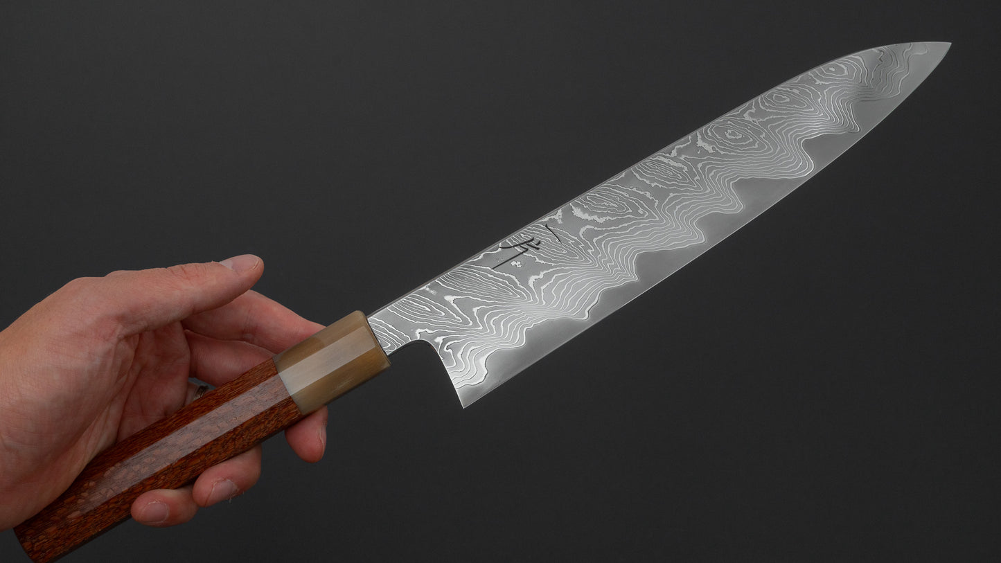 ひとひら 二唐鍛造 直 SGS 積層 牛刀 240mm レースウッド柄