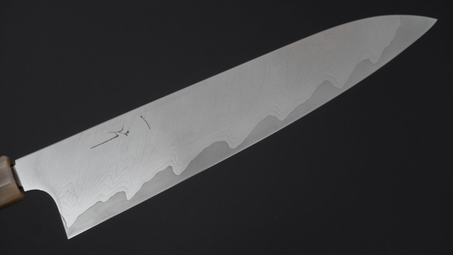 Hitohira Atsushi Nigara Forged SGS Samon Damascus Gyuto 240mm Taihei Rosewood Handle