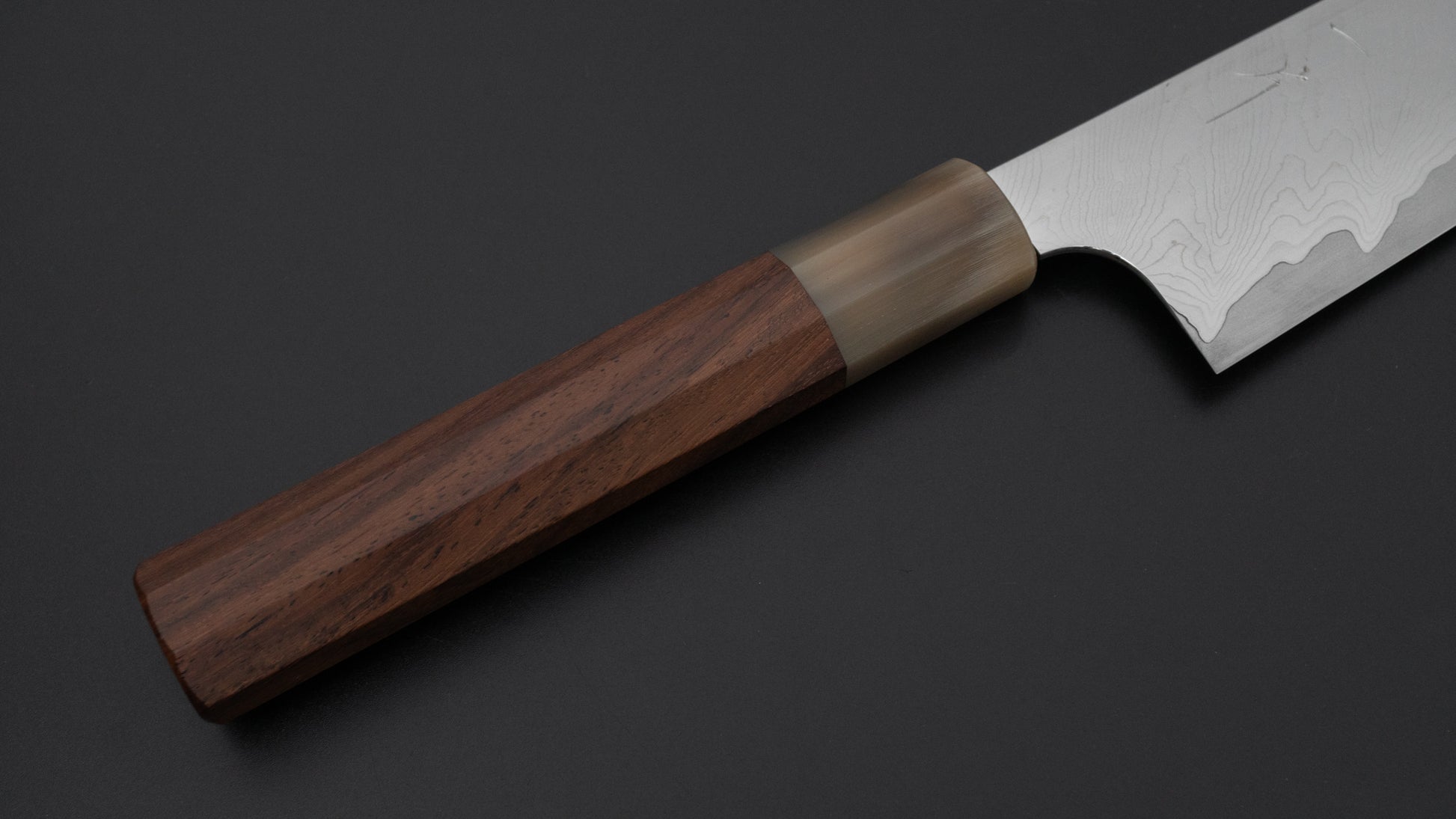 Hitohira Atsushi Nigara Forged SGS Samon Damascus Gyuto 240mm Taihei Rosewood Handle