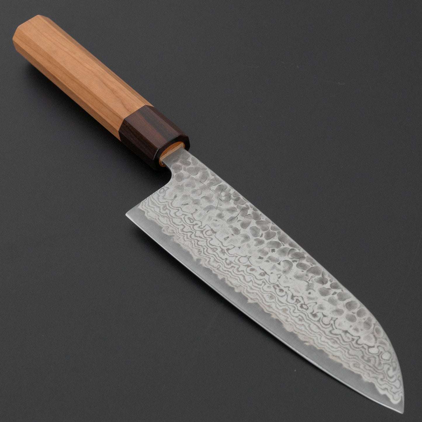 ひとひら ふたな 銀三 槌目ダマスカス 三徳 170mm 桜柄