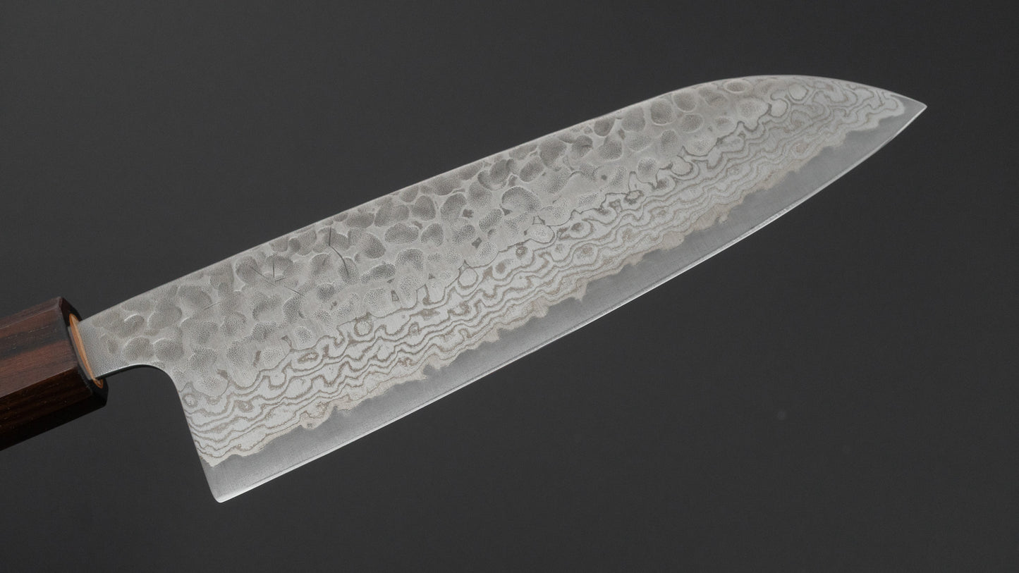 ひとひら ふたな 銀三 槌目ダマスカス 三徳 170mm 桜柄