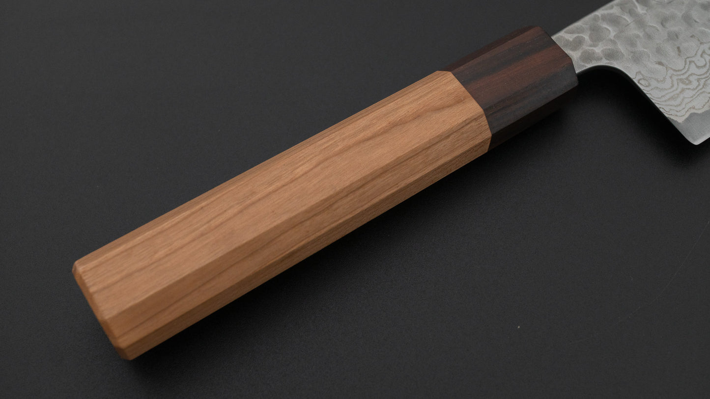 ひとひら ふたな 銀三 槌目ダマスカス 三徳 170mm 桜柄