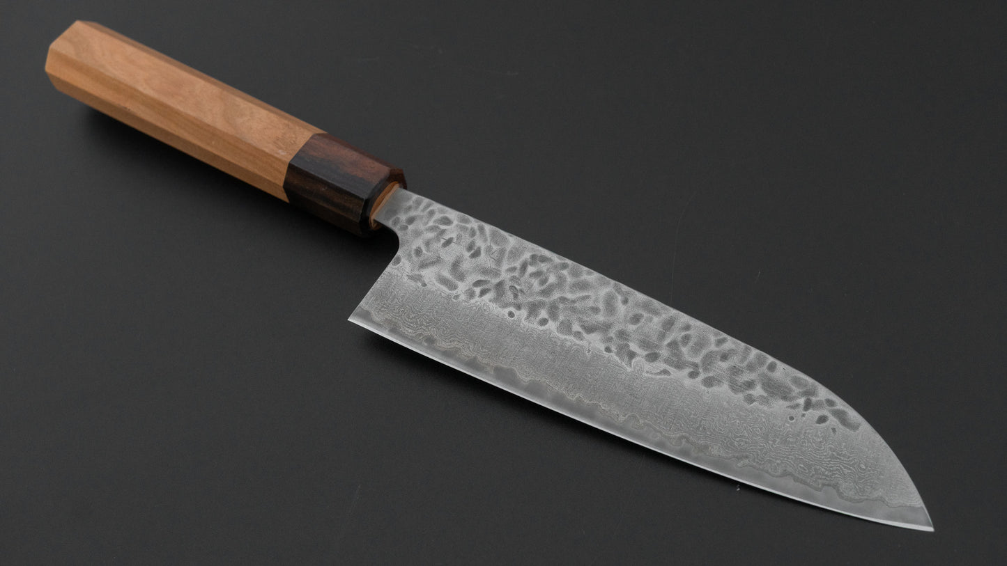 ひとひら ふたな ステンレス 鎚目ダマスカス 三徳 170mm 桜柄