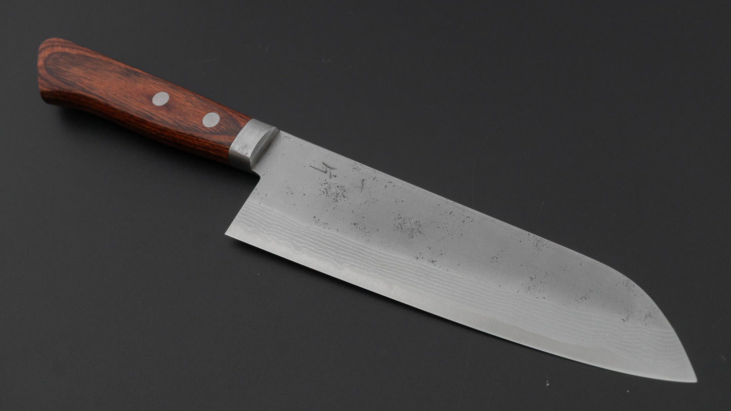 ひとひら NM V金10号 梨地 ダマスカス 三徳 170mm マホガニー合板柄