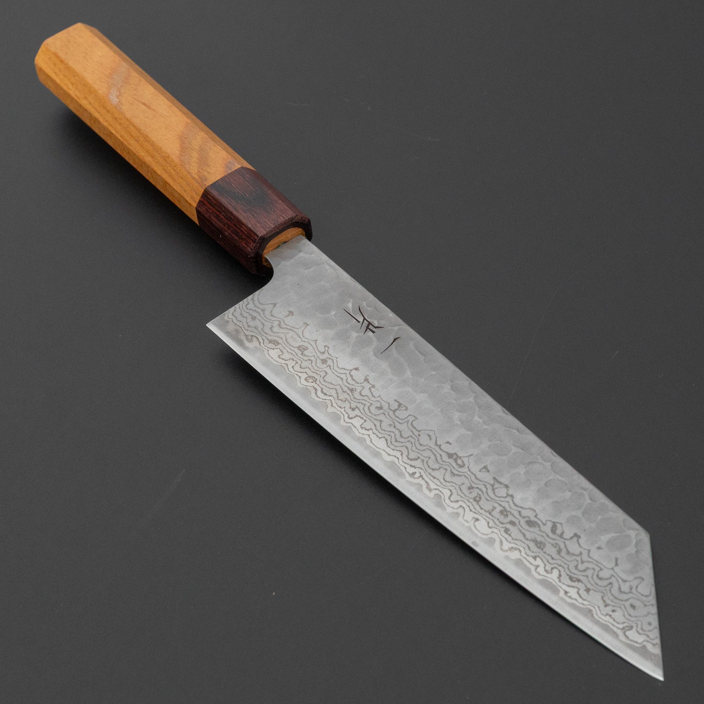 ひとひら ふたな 銀三 槌目ダマスカス 文化 170mm 欅柄
