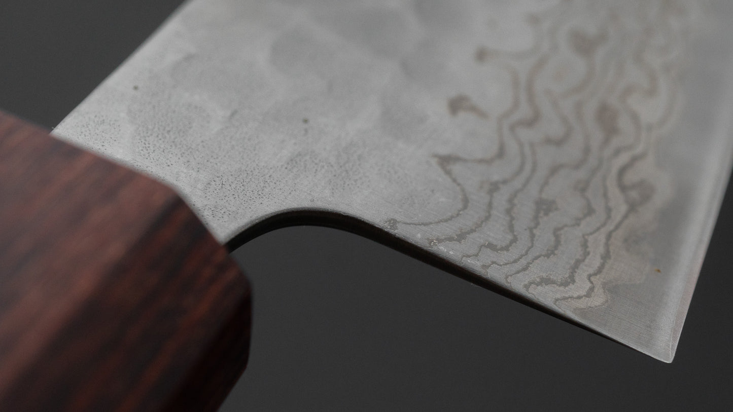 ひとひら ふたな 銀三 槌目ダマスカス 文化 170mm 欅柄