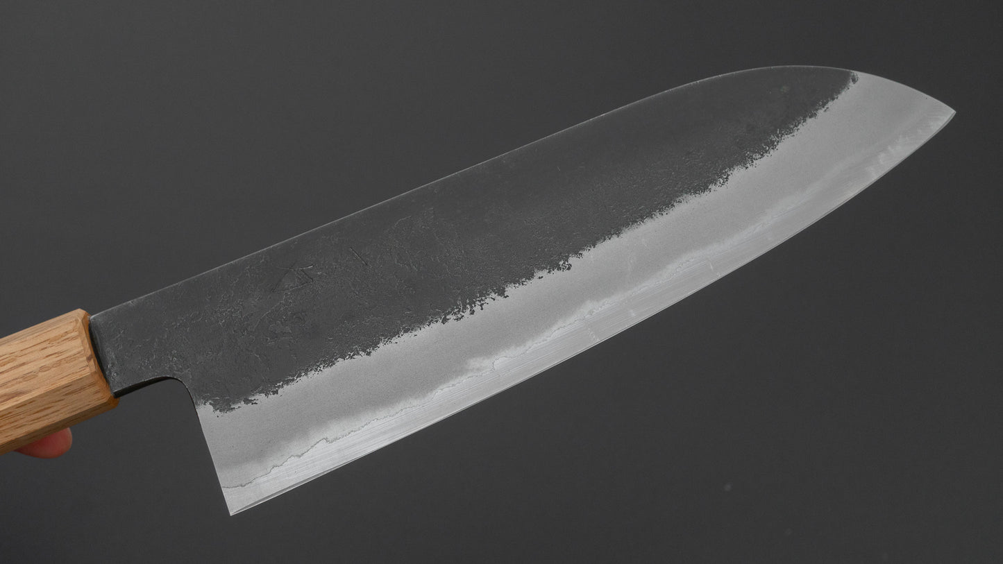ひとひら 日の出 白二鋼 梨地 ステンレス 三徳 180mm ウェンジ柄