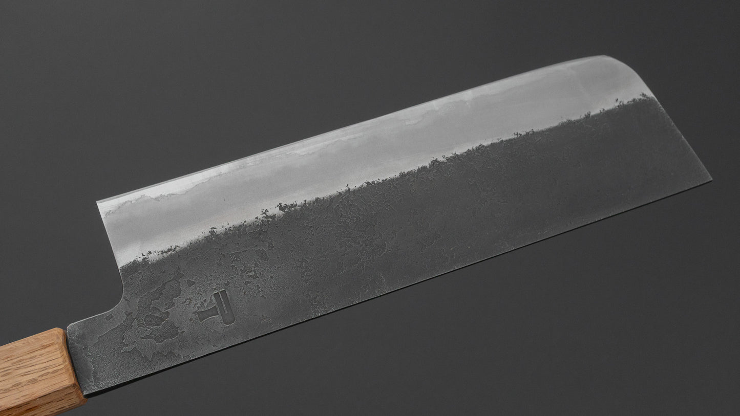 ひとひら 日の出 白二鋼 梨地 ステンレス 菜切 180mm ウェンジ柄