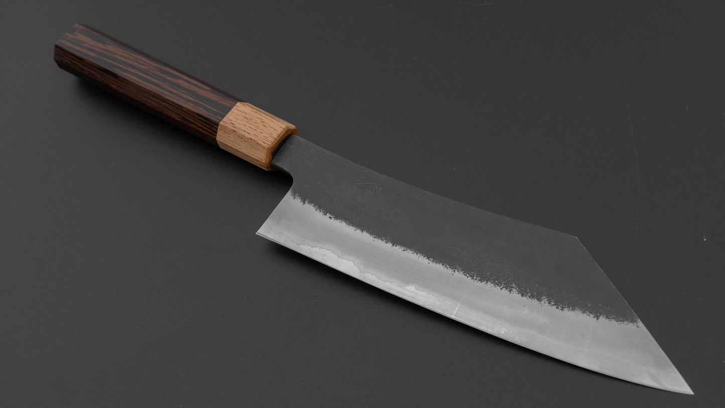 ひとひら 日の出 白二鋼 梨地 ステンレス 博多 180mm ウェンジ柄