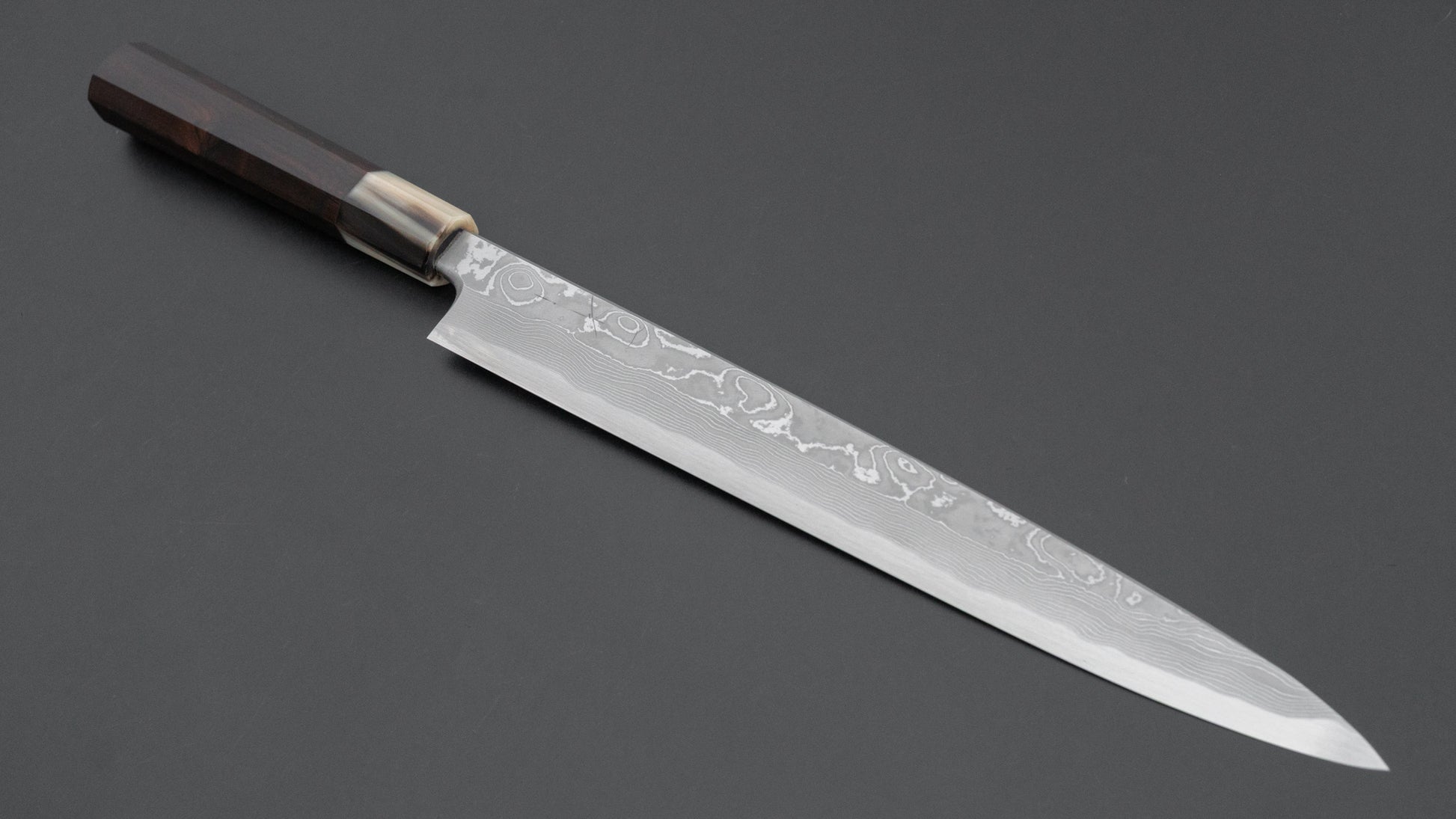 Hitohira Tanaka Manzo Blue #1 Damascus Yanagiba 270mm Ebony Handle (Saya)