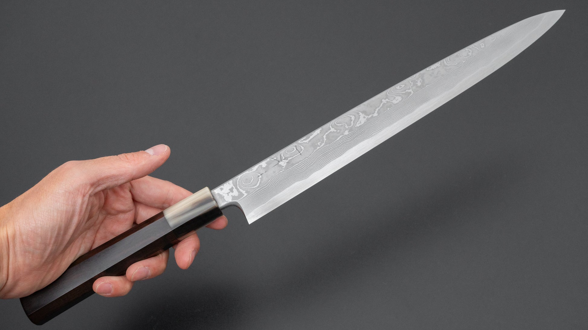 Hitohira Tanaka Manzo Blue #1 Damascus Yanagiba 270mm Ebony Handle (Saya)