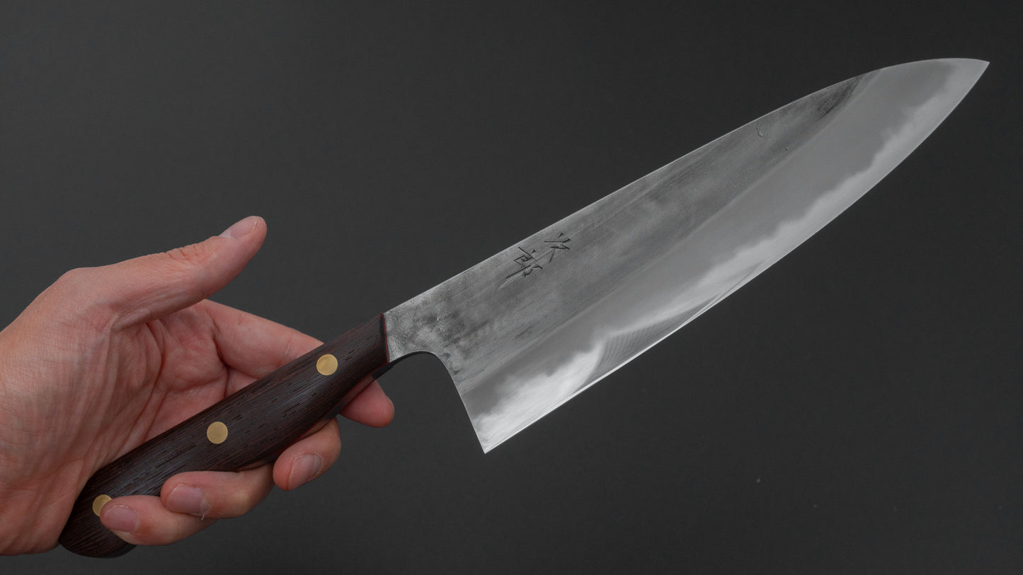 かじや次郎 鎚目 洋式 牛刀 210mm 鉄刀木柄 (#843)