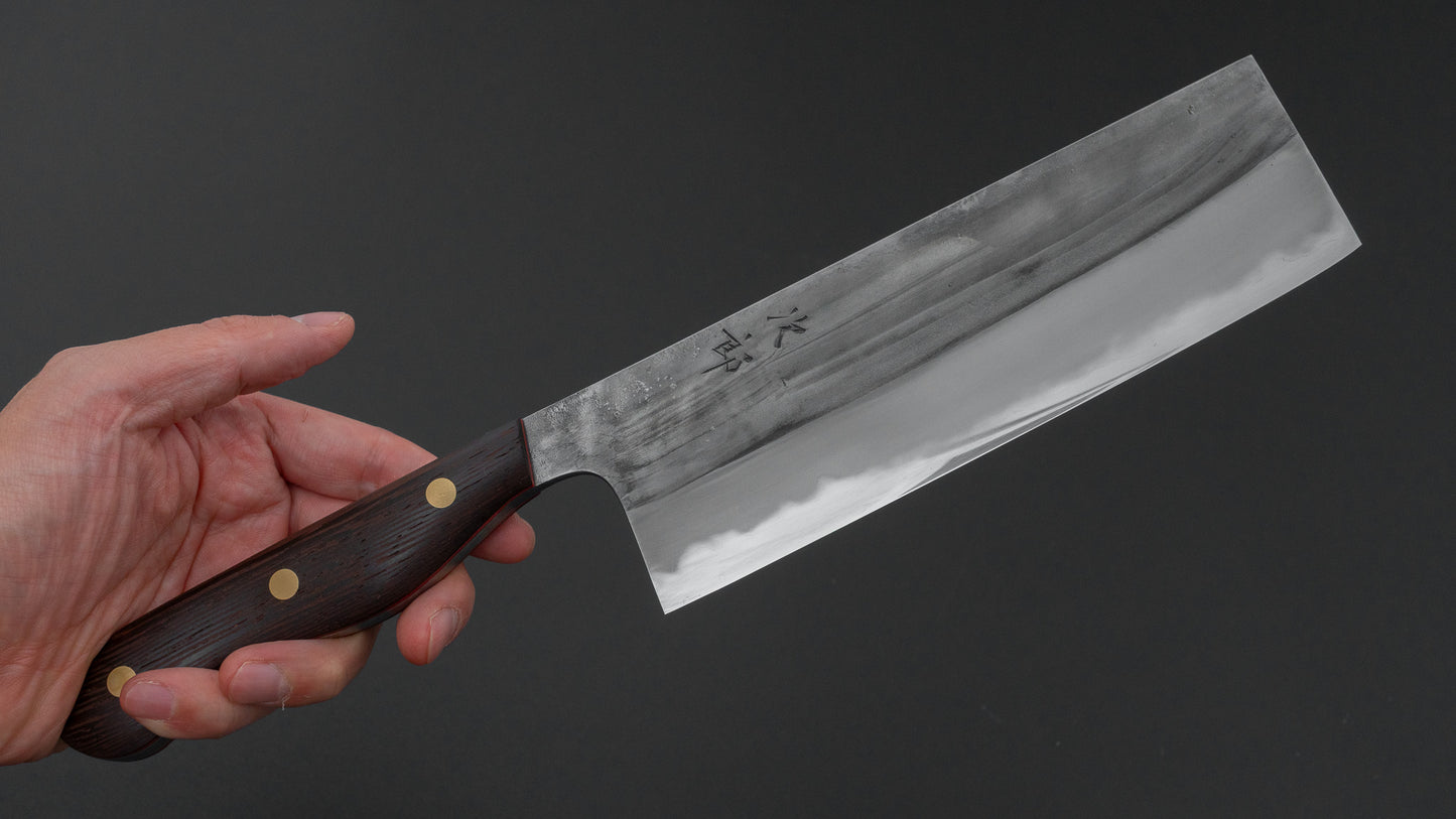 かじや次郎 鎚目 洋式 菜切 180mm 鉄刀木柄 (#844)