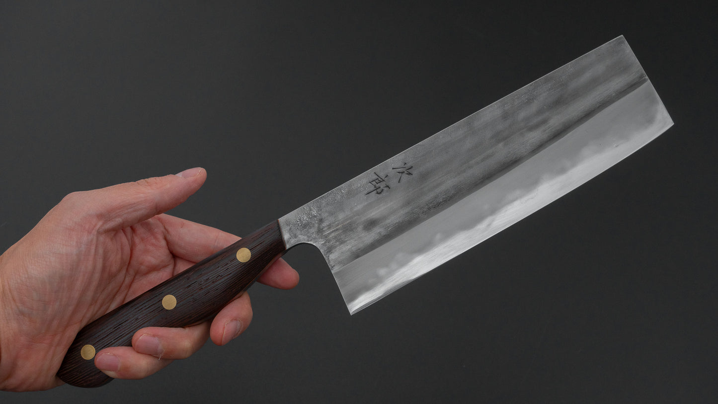 かじや次郎 鎚目 洋式 菜切 180mm 鉄刀木柄 (#845)
