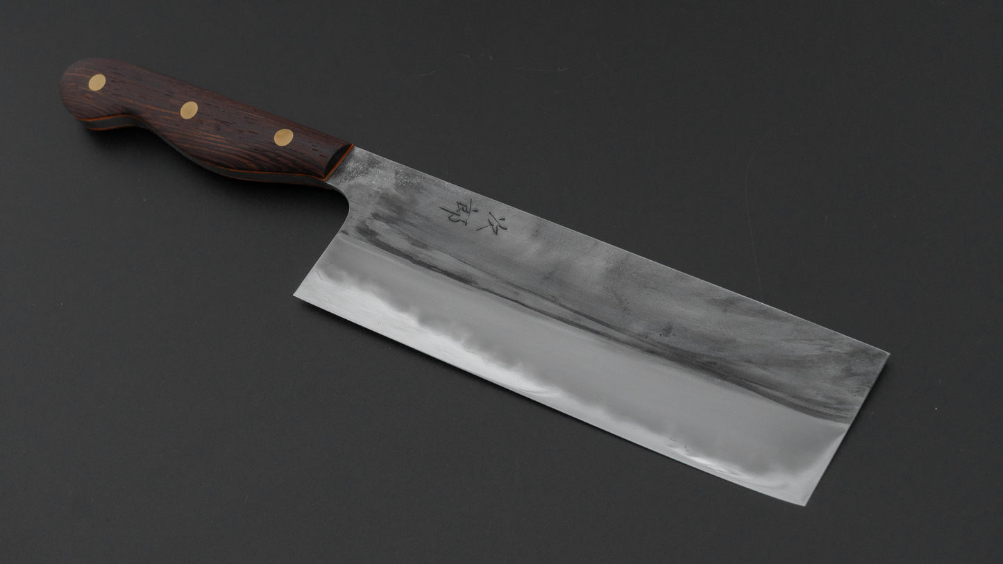 かじや次郎 鎚目 洋式 菜切 180mm 鉄刀木柄 (#846)