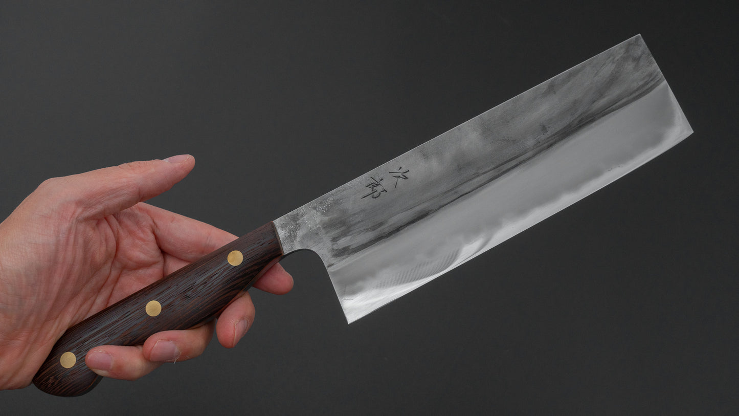 かじや次郎 鎚目 洋式 菜切 180mm 鉄刀木柄 (#846)