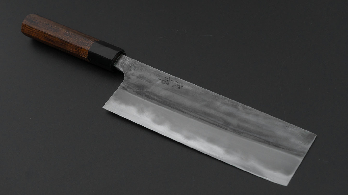 かじや次郎 鎚目 和式 菜切 180mm 太平鉄刀木柄 (#848)