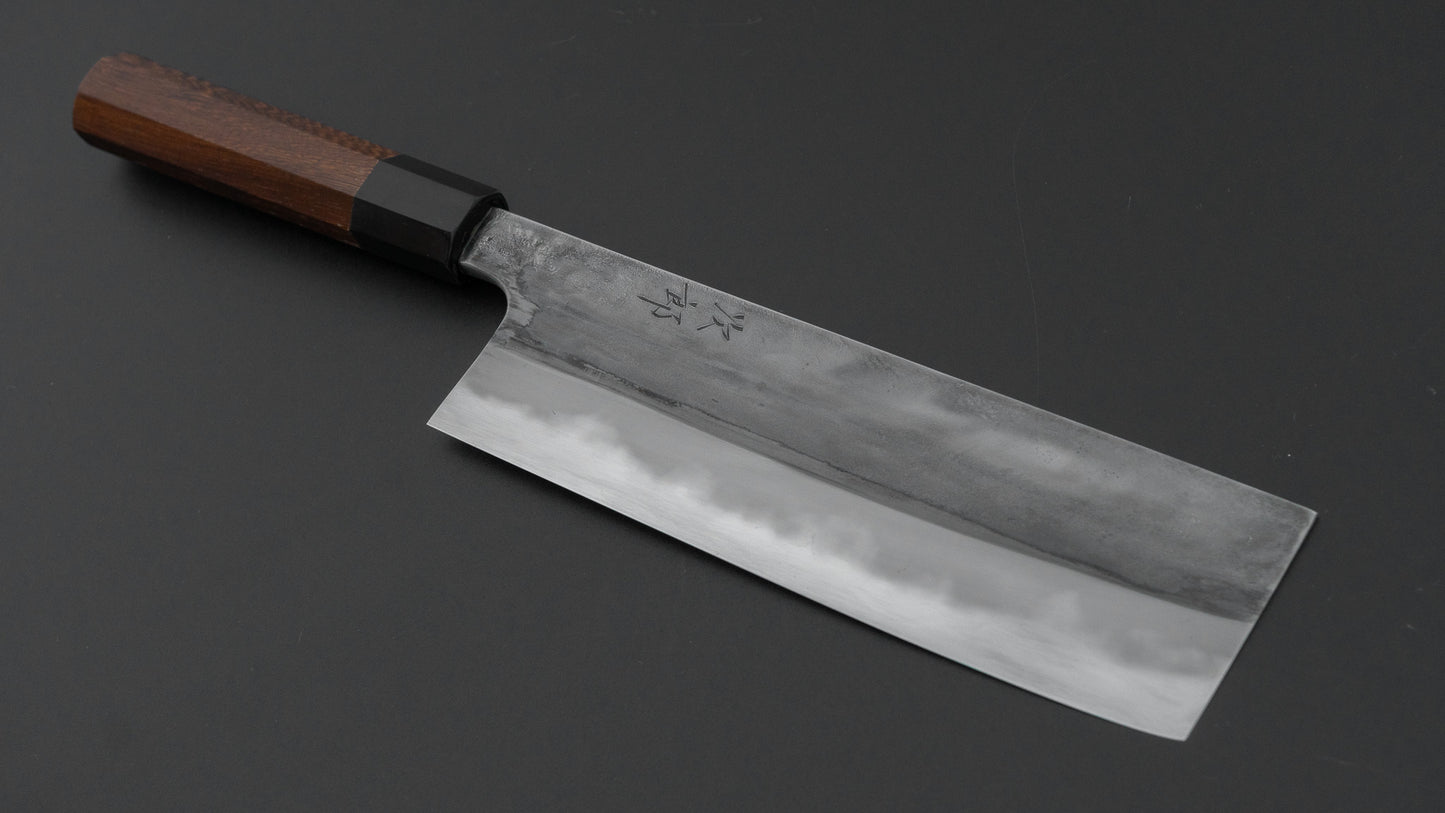 かじや次郎 鎚目 和式 菜切 180mm 太平鉄刀木柄 (#849)