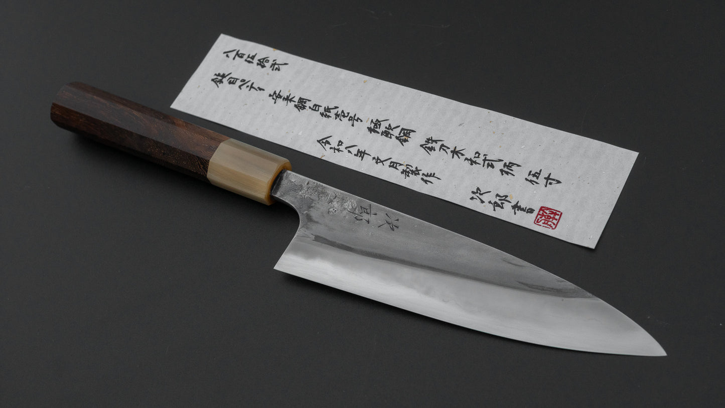 かじや次郎 鎚目 和式 ペティナイフ 150mm 太平鉄刀木柄 (#852)
