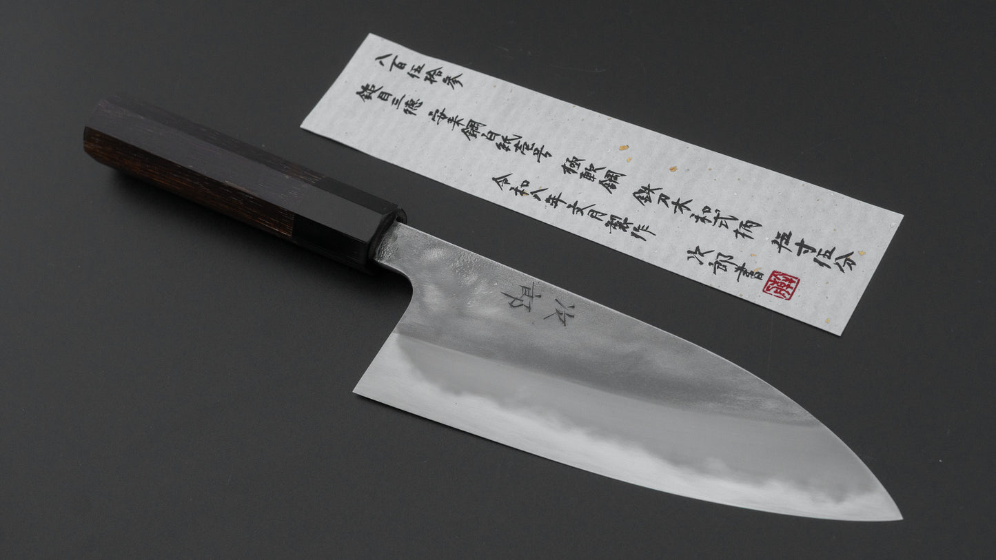 かじや次郎 鎚目 和式 三徳 165mm 太平鉄刀木柄 (#853)