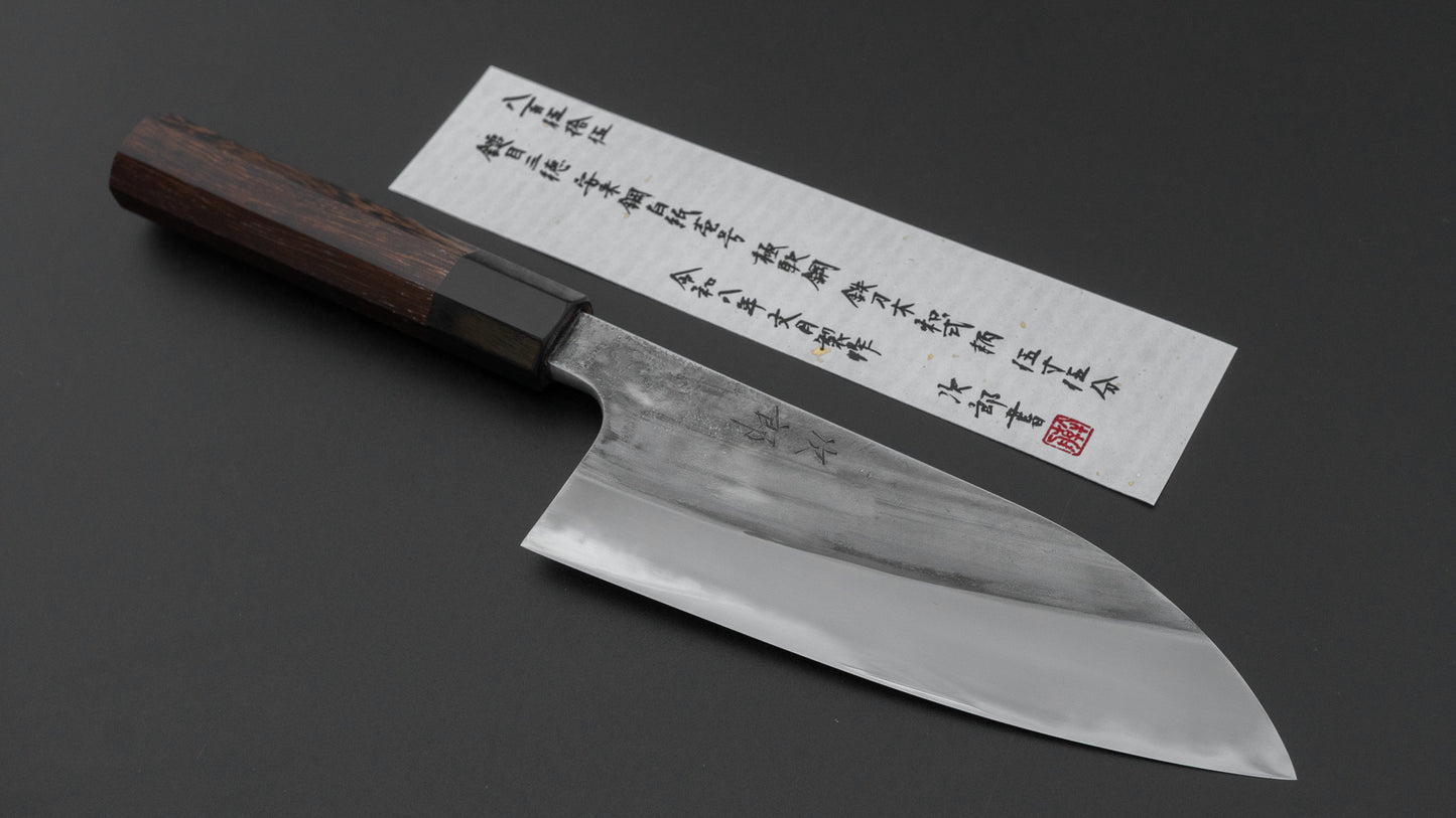 かじや次郎 鎚目 和式 三徳 165mm 太平鉄刀木柄 (#855)