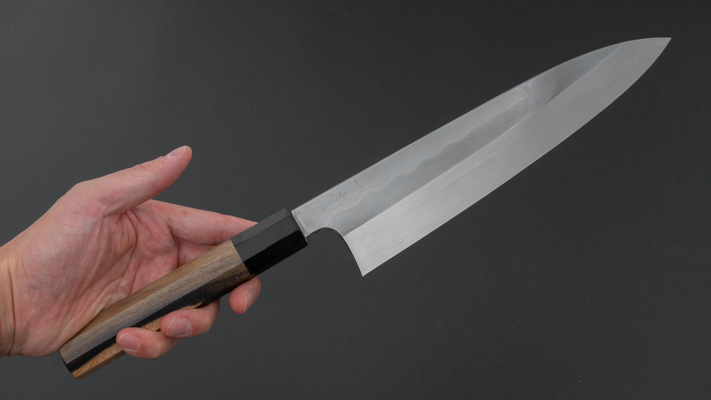 Hitohira Togashi White #1 Notaremon Mizu Honyaki Gyuto 240mm Kurokaki Persimmon Handle (#179/ Saya)