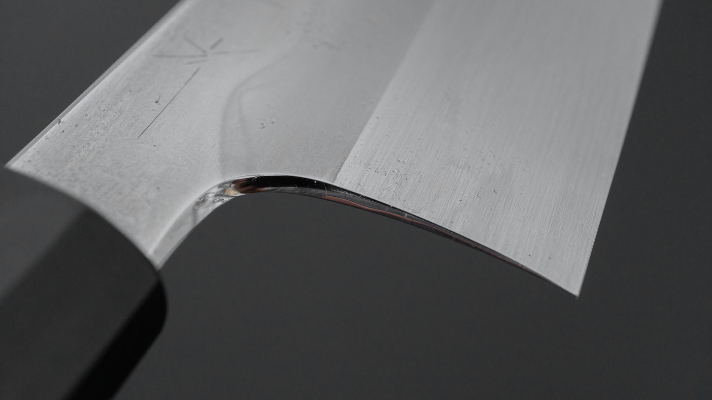 ひとひら 富樫 白一鋼 湾れ紋 水本焼 切付牛刀 240mm 黒柿柄 (#181)