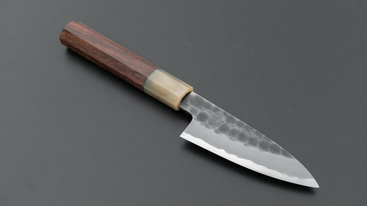 Hitohira Hinode Tsuchime White #2 Stainless Clad Paring 90mm Taihei Rosewood Handle
