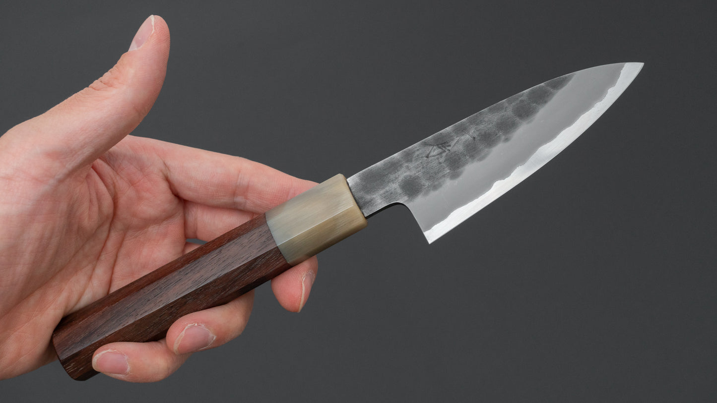 Hitohira Hinode Tsuchime White #2 Stainless Clad Paring 90mm Taihei Rosewood Handle