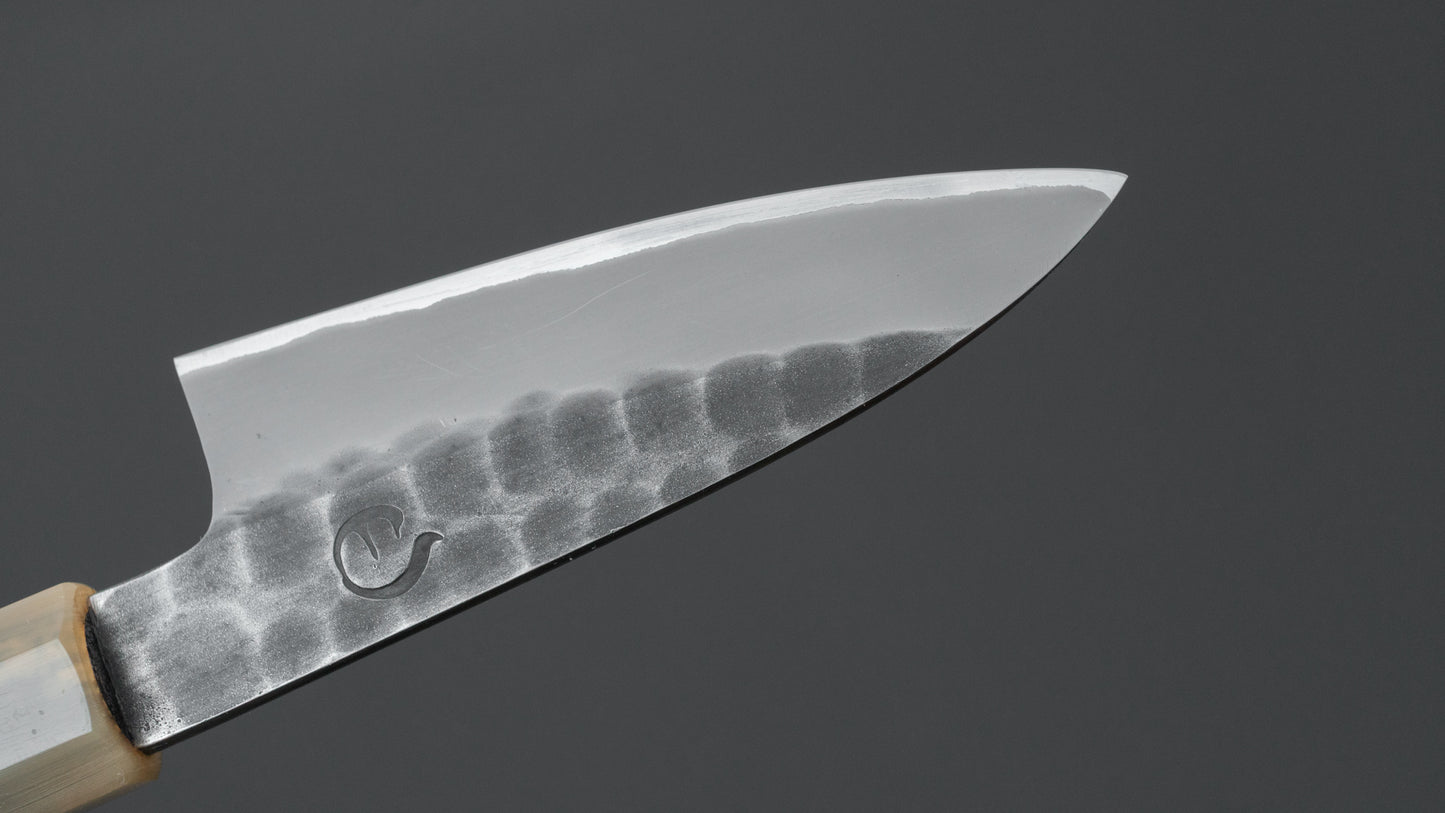 Hitohira Hinode Tsuchime White #2 Stainless Clad Paring 90mm Taihei Rosewood Handle