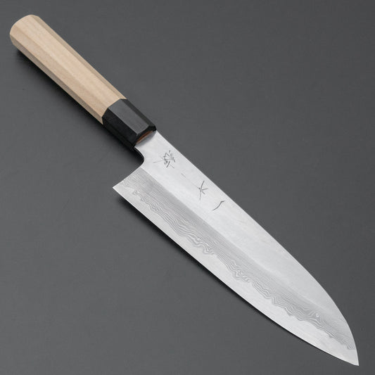 Hitohira Gorobei Ren White #2 Damascus Gyuto 210mm Ho Wood Handle - HITOHIRA