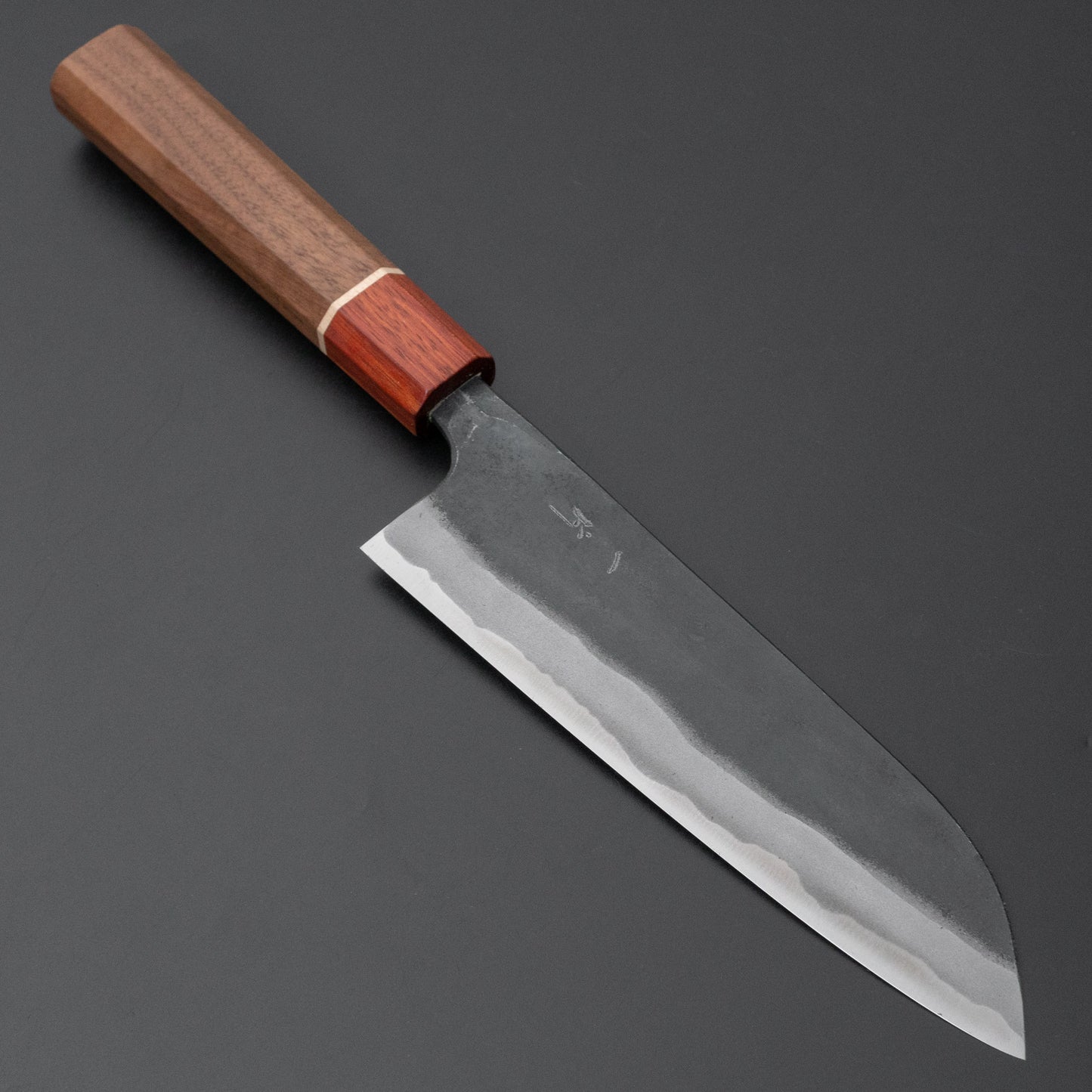 Hitohira Tosa Kurouchi Blue #2 Santoku 170mm Walnut Handle (Rengas Ferrule) - HITOHIRA